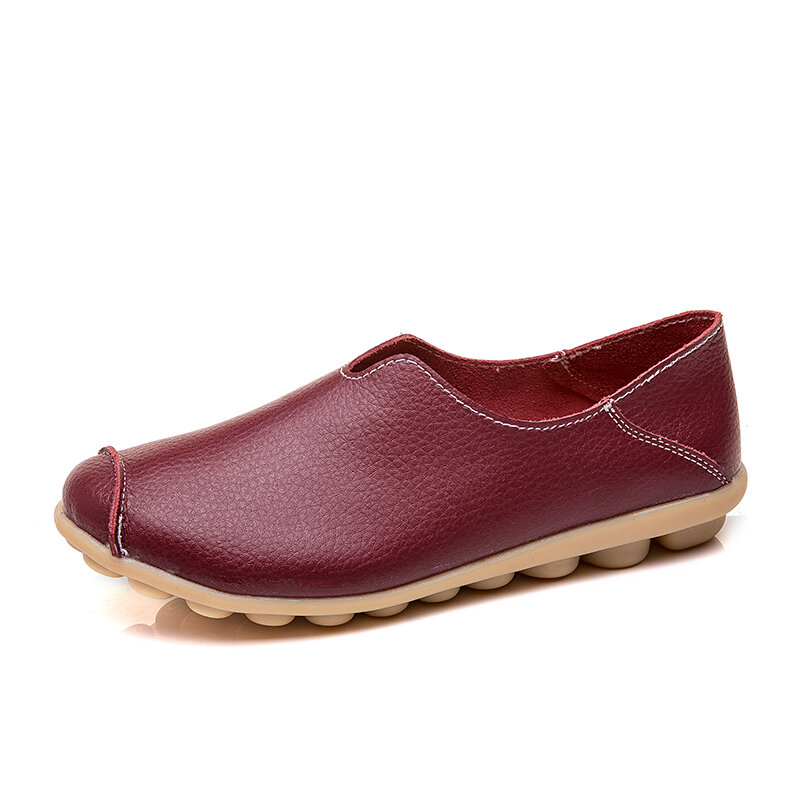 Nowe oryginalne skórzane obuwie jednolity kolor kobiet platformy buty na zewnątrz wygodne matka obuwie strona antypoślizgowa moda