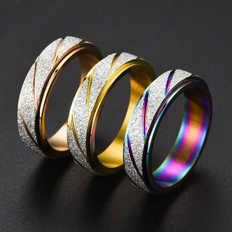 Anxiety Ring For Women Men Moon Fidgets Rings 2022 Trend Punk Rings y2k Jewelry Stainless Steel Anti Stress Ring Rotate Gift