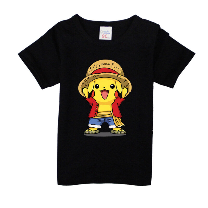 Pokemon Pikachu T-shirt moda dla dzieci chłopcy odzież superbohater bawełna Casual odzież 2021 letnia odzież Tshirt dla chłopca
