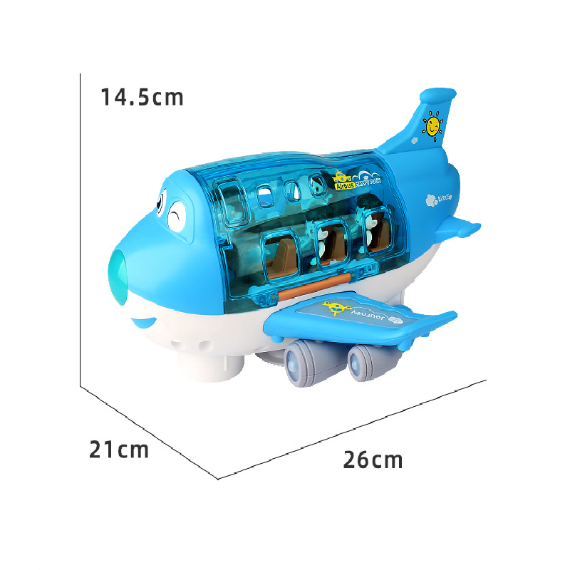 Kids Aircraft 360 Rotation Led Lights Music Airplane Toys For Simulation Lnertia Assembled Plane Model Electric Birthday Gift