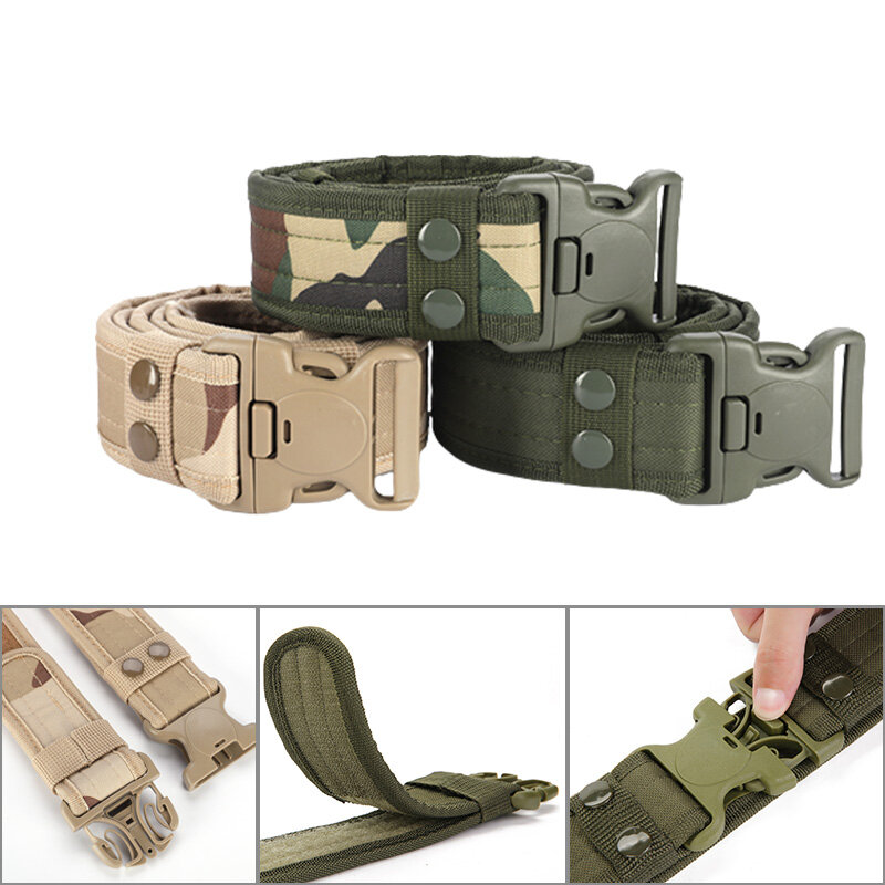 High Quality Army Style Thicken Combat Belt Quick Release Tactical Belt Fashion Men Canvas Waistband Outdoor Hunting Accessories