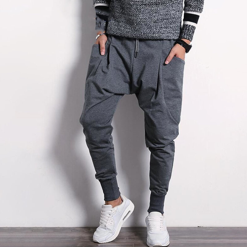 Pantaloni della tuta da uomo pantaloni Hip Hop Harem Streetwear pantaloni Casual Solid Jogger Pocket Harajuku Cargo Fashion Trend