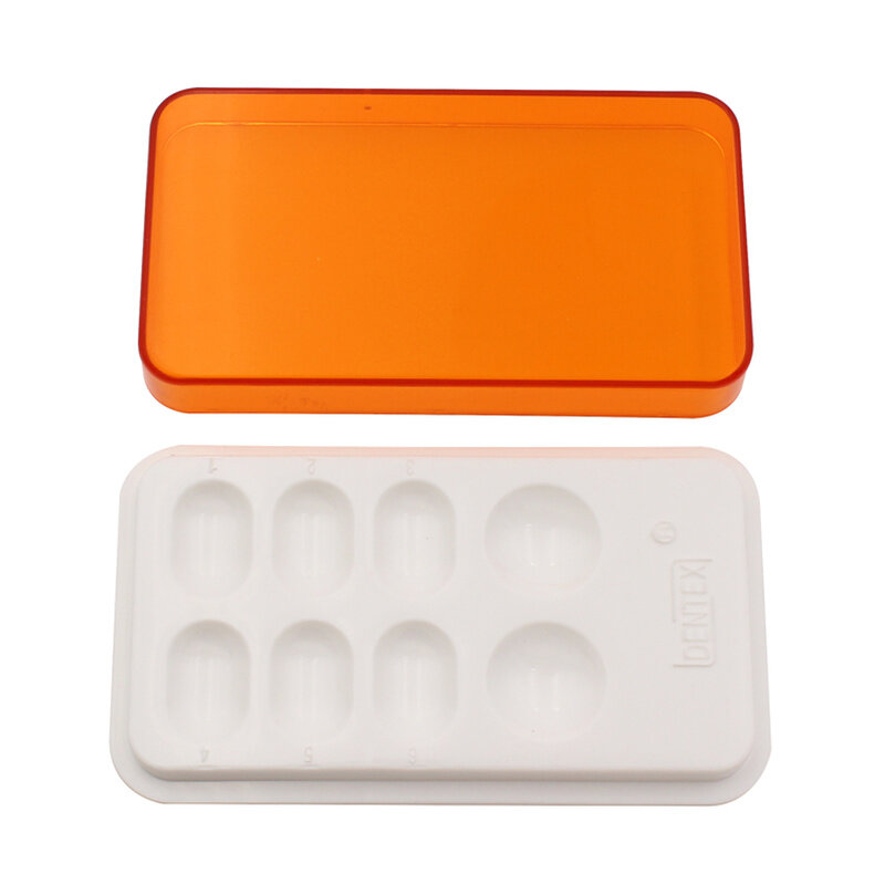 1 pçs paleta dental resina mistura rega placa hidratante com capa 8 slot paleta dental laboratório equipamentos porcelana