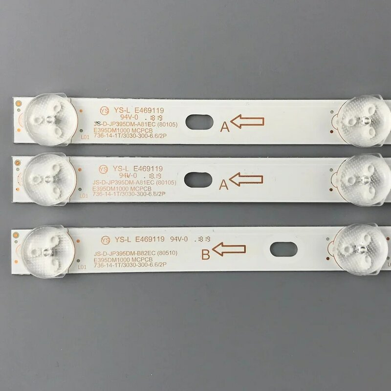 735mm led backlight strip 8 lâmpada para tcl JS-D-JP395DM-A81EC JS-D-JP395DM-B82EC e395dm1000 mcpcb D40-M30 40bf400 6v/led