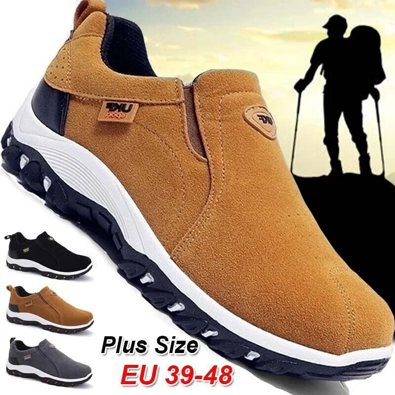 Men Outdoor Trekking Shoes Casual Outdoor Sports Shoes Hiking Camping Shoes Men's Comfortable Leather Shoes