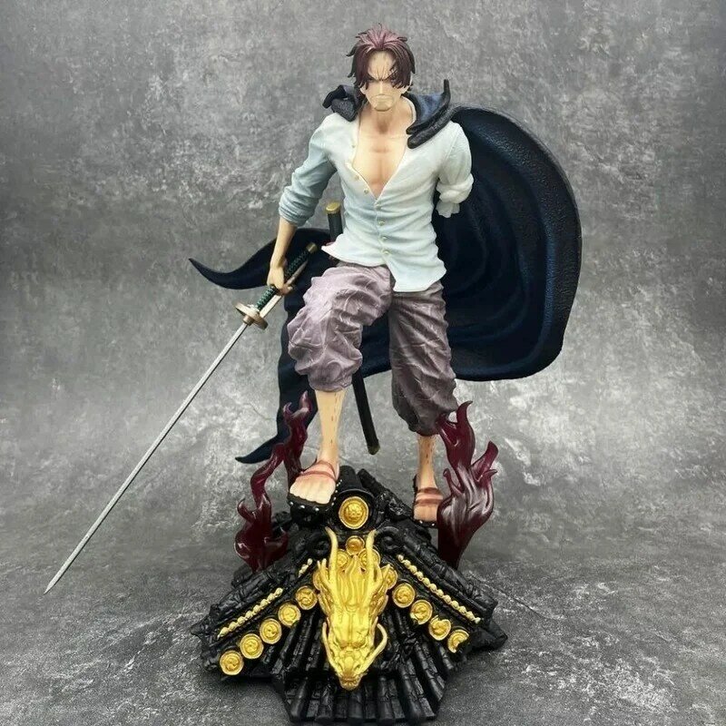 One Piece Red-haired Shanks LS Four Emperors GK Hand-made Model Statue Ornament Toy Surrounding Anime Gift
