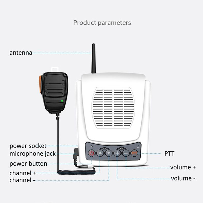 ポータブルウォーキートーキー壁掛け無線トランシーバー,2つの通信デバイス,120dbディスプレイ付き音声アンプ