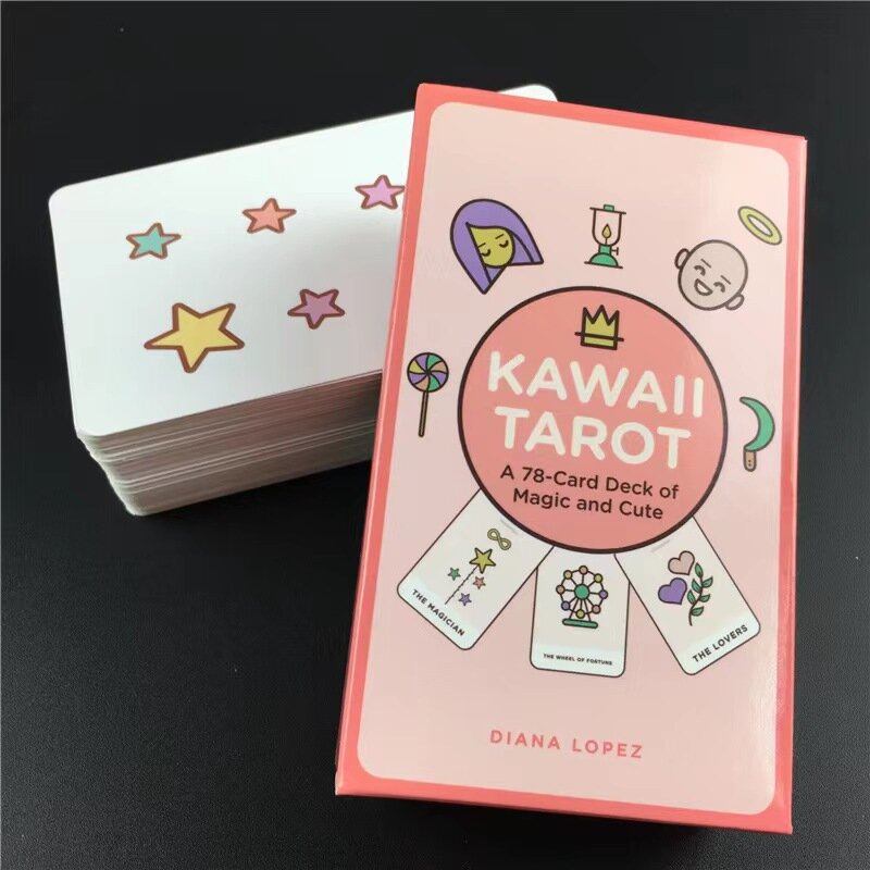 Juego de mesa de Tarot Kawaii, Set de 78 cartas, oráculo y adivinación, regalo