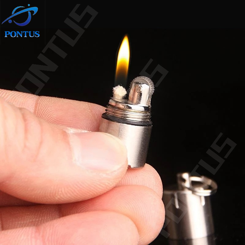 ولاعة شعلة صغيرة محمولة للديزل ولاعات على شكل سلسلة مفاتيح للكيروسين مع سلسلة مفاتيح وأداة سجائر ملحقات للتدخين