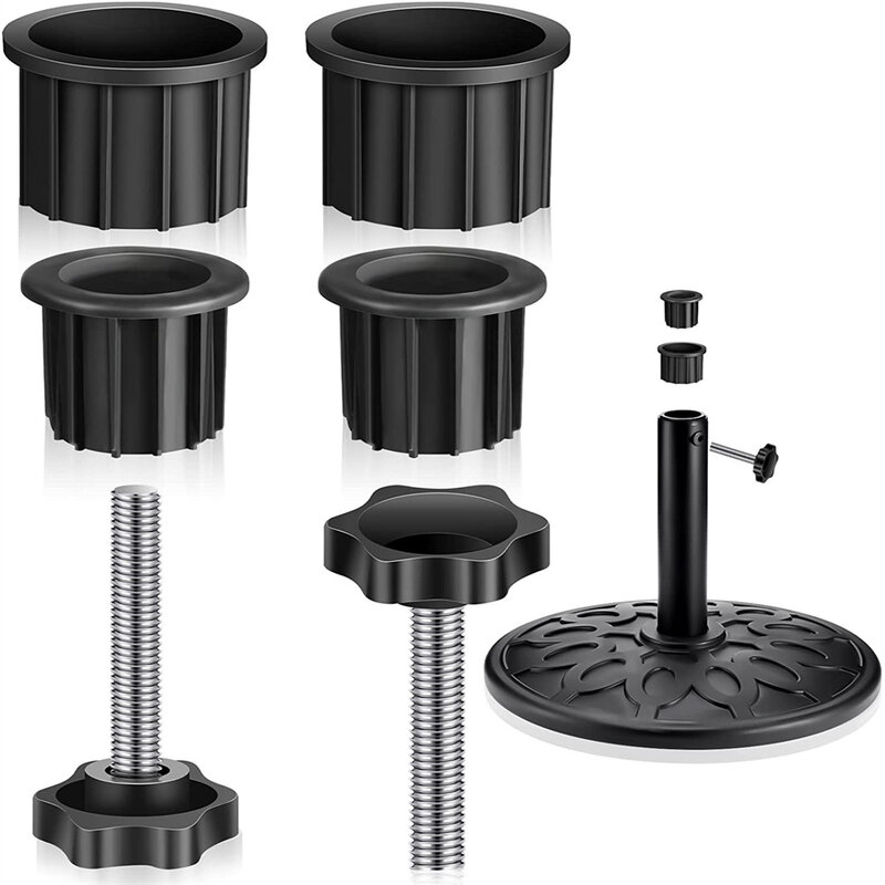 6Pcs Patio Umbrella Base Stand Hole Ring Plug Cover Base Replacement Parts Threament Hand Knob Umbrella Base Insert Set SP99