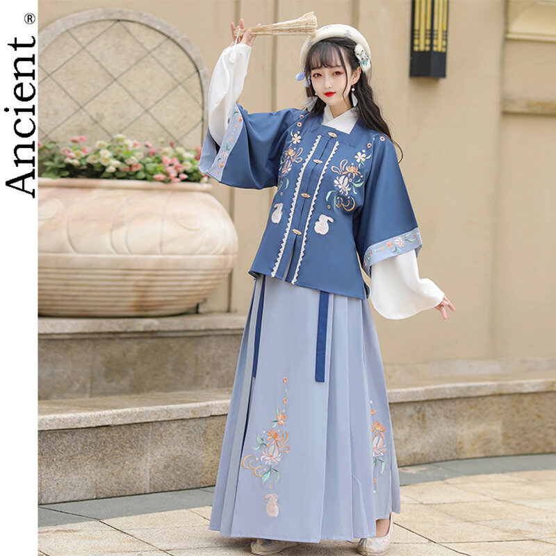 النمط الصيني Hanfu الملابس التقليدية الوطنية أزياء رقص تأثيري تانغ سلالة الاتجاه الجنية فستان الأميرة تحسين