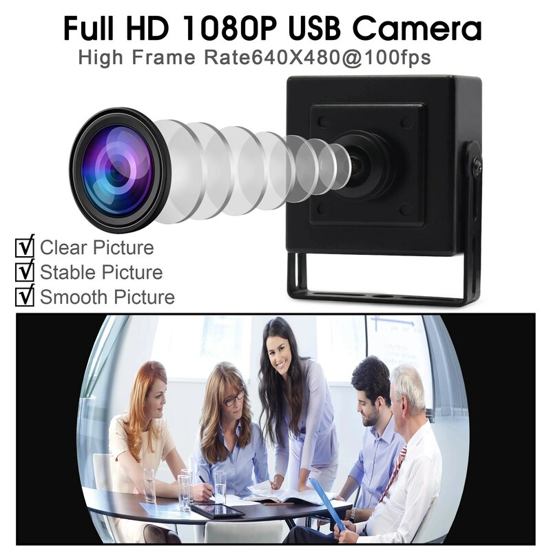 1080 1080pフルhd 100fps (480で) usb 2.0広角ウェブカメラ180度ミニcctv usbケーブル魚眼カメラatm、医療機器