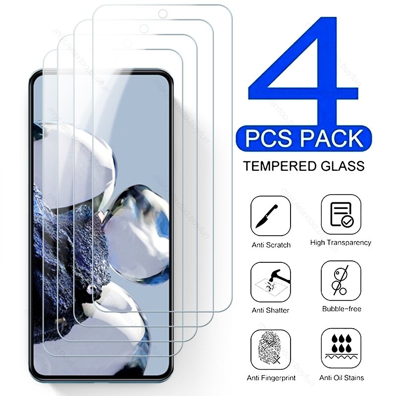4PCS Full Cover Protective Glass For Xiaomi 12T Xiaomy Xiomi 12 T Mi12T Xiaomi12T Pro Screen Protectors Explosion-proof HD Film