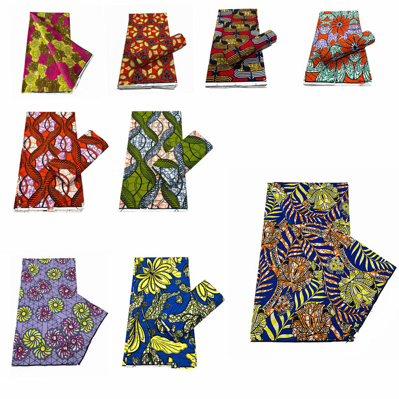 Afrikanischen Wachs Druckt Gewebe Ankara Wachs Afrikanischen Wachs Tissus 100% Baumwolle Afrikanischen Stoff Ankara 2022 Hohe Qualität Wachs Für Kleid 6Yards