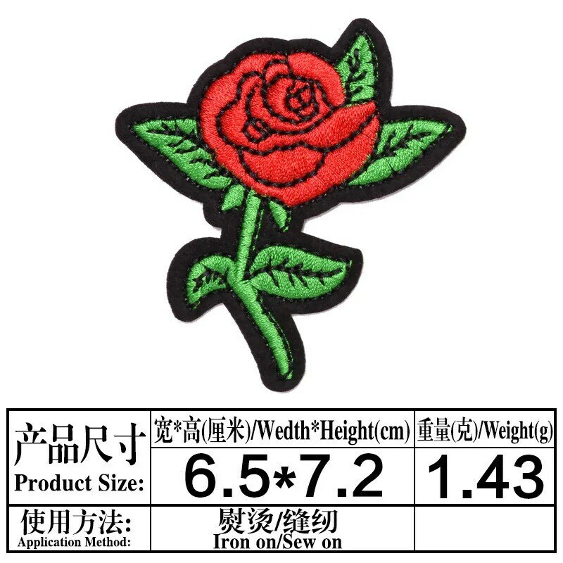 Neue Marke Rosen Blumen Stickerei Bügeln Patche Applique Nähen Abzeichen Handwerk Bestickt DIY Für Kleidung unterwäsche Hosen Decor