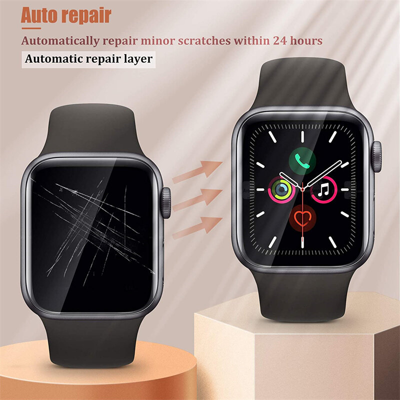 Hydrożel bez bąbelków przezroczysta folia do zegarka Apple Watch seria 7 38mm 45mm przezroczysta do zegarka Apple 6 SE 4 5 41mm40mm 42mm 44mm
