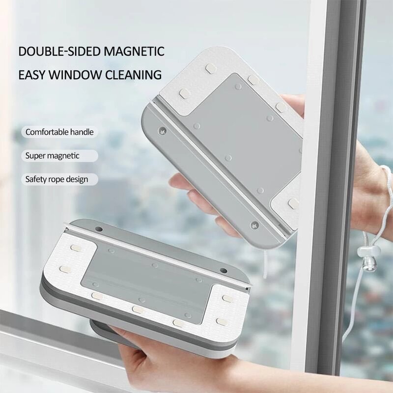 Pembersih Kaca Jendela Magnetik Dua Sisi Wiper Cuci Sikat Pembersih Jendela untuk Mencuci Jendela Luar Alat Pembersih Rumah Tangga