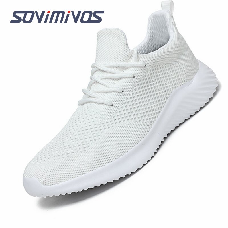 Men Running Shoes 2022 Comfortable Sport Shoes Men Trend Lightweight Walking Shoes Men Sneakers Breathable Zapatillas White