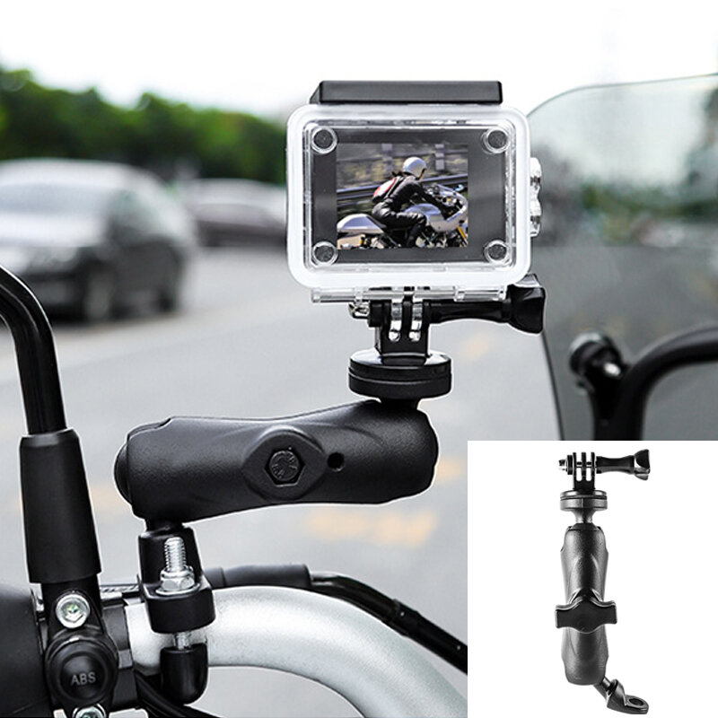Dudukan Kamera Sepeda Motor Stang Kaca Spion Mount Bracket Supporting Ride untuk Go-Pro Hero8/7/6/5/4/3 + Kamera Action