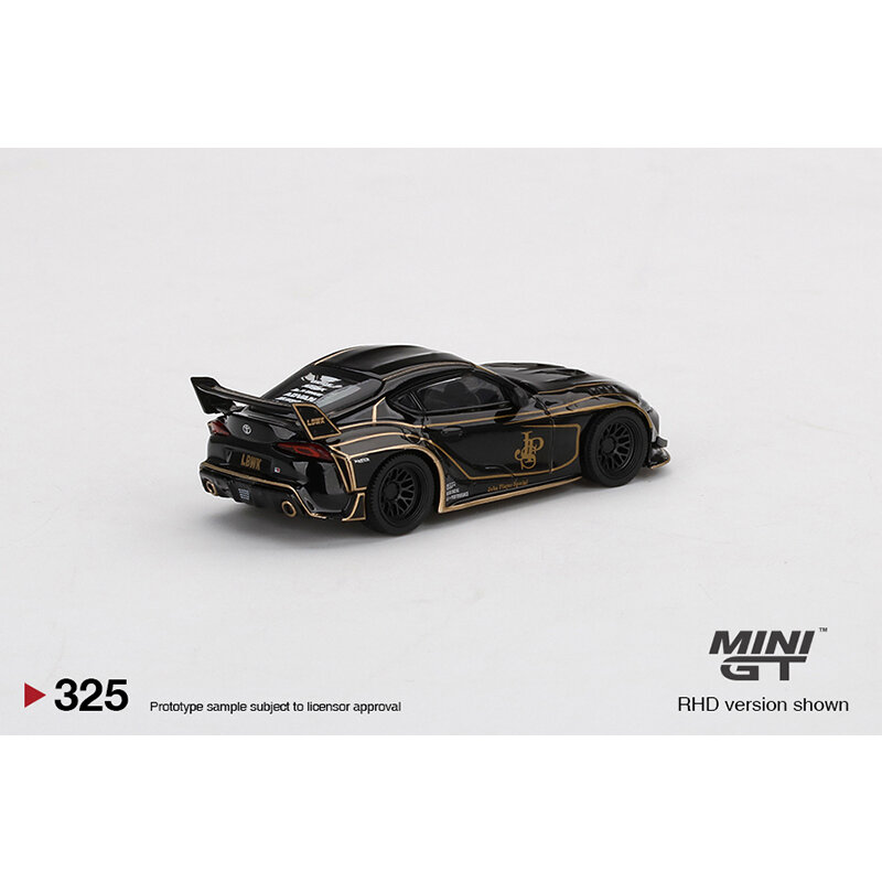 Mini gt 1:64 lbwk lb funciona gr supra ouro preto jps liga diorama carro modelo coleção carros em miniatura brinquedos 325