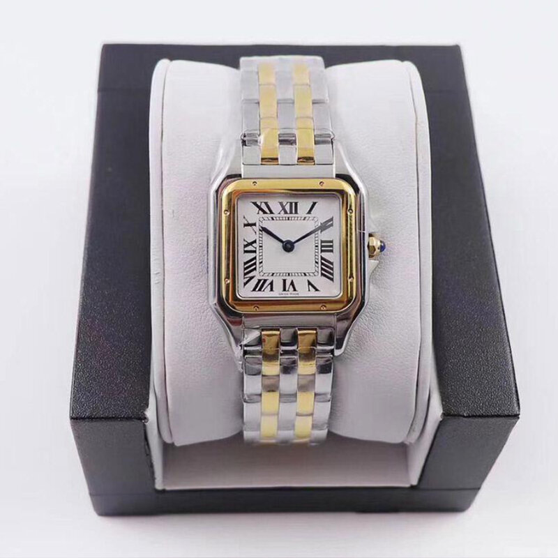 Relojes de cuarzo de acero inoxidable para mujer, pulsera de alta calidad con esfera de 22x30MM, 27x30MM, dorado/plateado