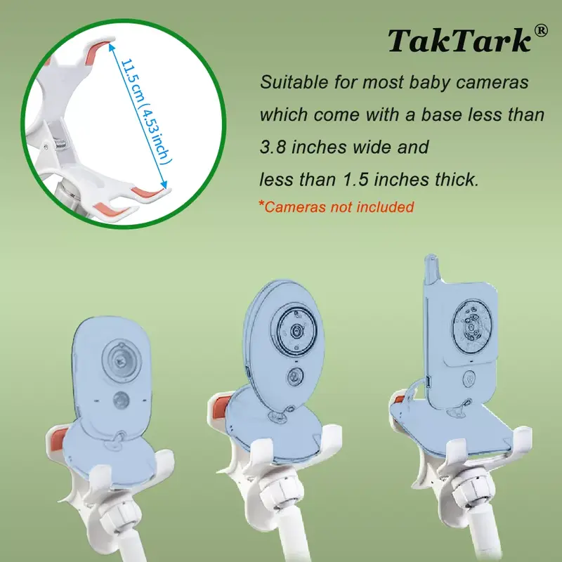 TakTark-다기능 범용 카메라 홀더 스탠드, 베이비 모니터 마운트 침대 크래들, 조절 가능한 긴 팔 브래킷
