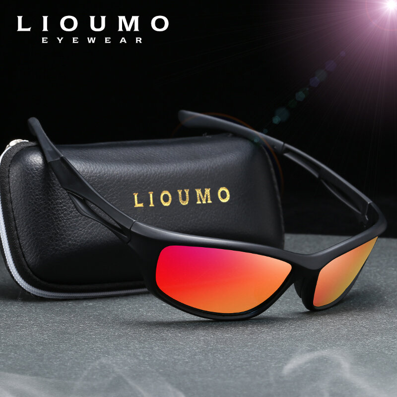 LIOUMO-아웃도어 스포츠 선글라스, 남성용 편광 운전 낚시 TR90 프레임 선글라스 여성용 눈부심 방지 렌즈