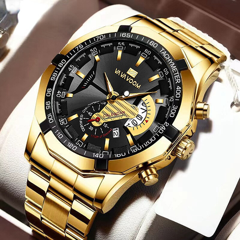 2022 męski zegarek mechaniczny wielofunkcyjny zegarek męska stalowy łańcuch zegarek sportowe świecące kalendarz mężczyźni pasek stalowy zegarek