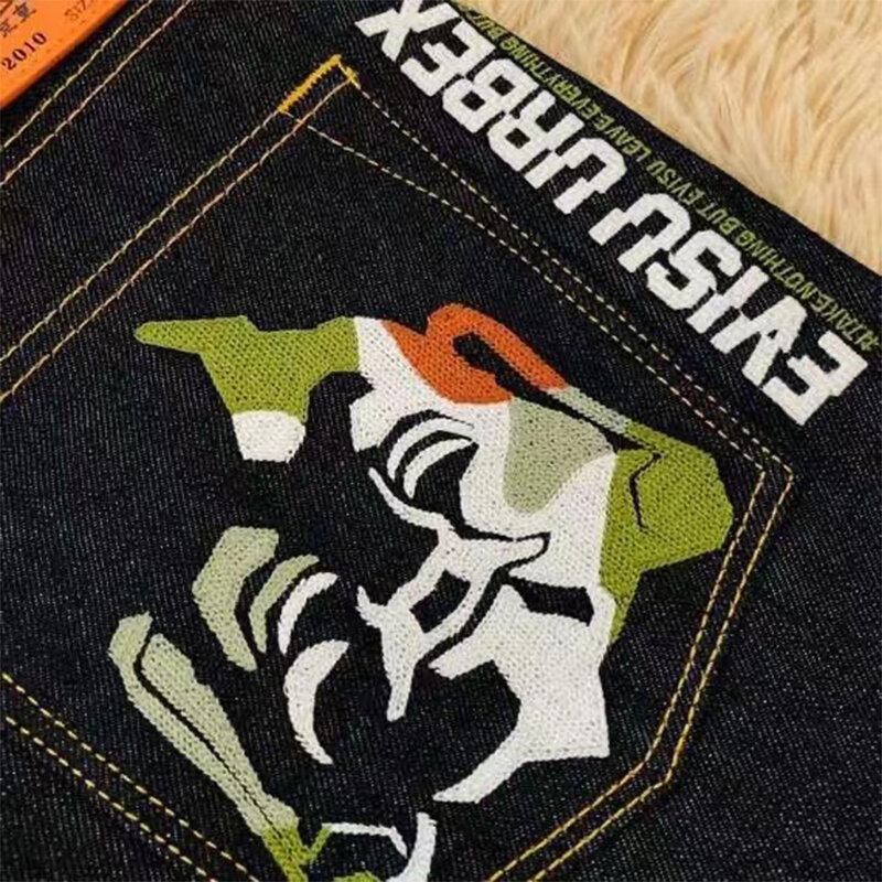 Pantalones vaqueros con estampado de gaviota pequeña para hombre, Jeans largos y rectos de estilo Retro japonés Y2k de alta calidad, estilo Hip Hop, 2021