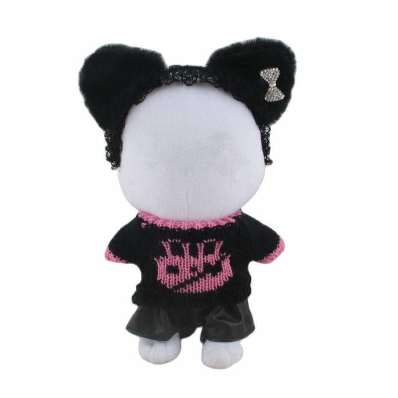 For 20cm Korea Kpop EXO Doll Clothes Cute knitting Sweater Stuffed Toy Dolls Plush Cap Denim Shorts Outfit for Idol Dolls
