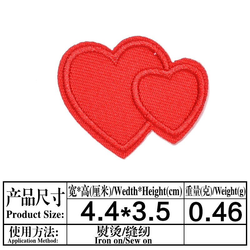 8 Stks/set Rode Liefde Serie Voor Kleding Ijzer Geborduurde Patches Voor Hoed Jeans Sticker Naaien-Op Strijken Patch Applique diy Badge