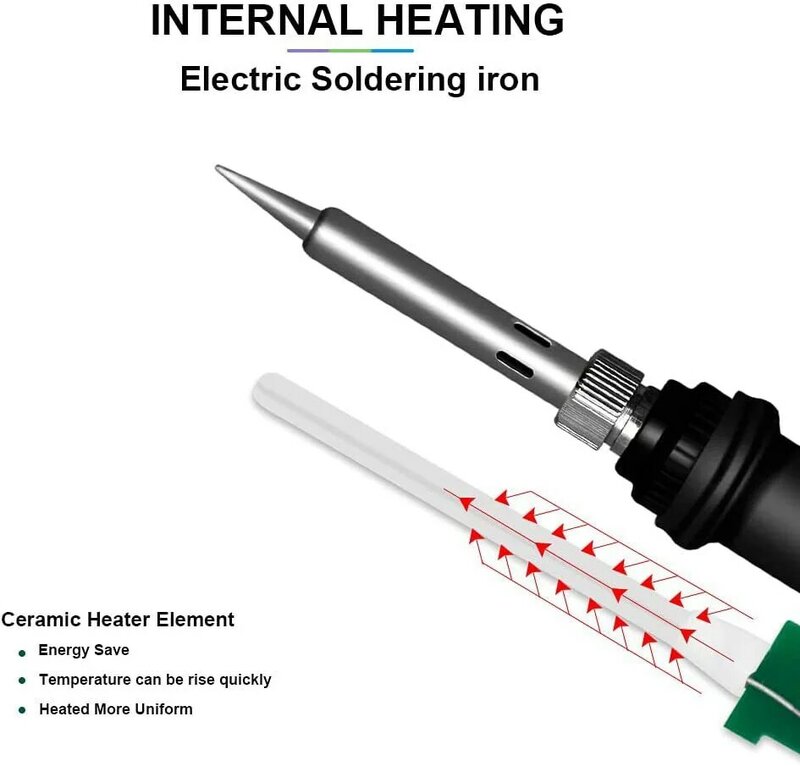 Adjustable Temperature Electric Soldering Iron 220V V 60W 80W Welding Solder Heating Nib Repair Tool