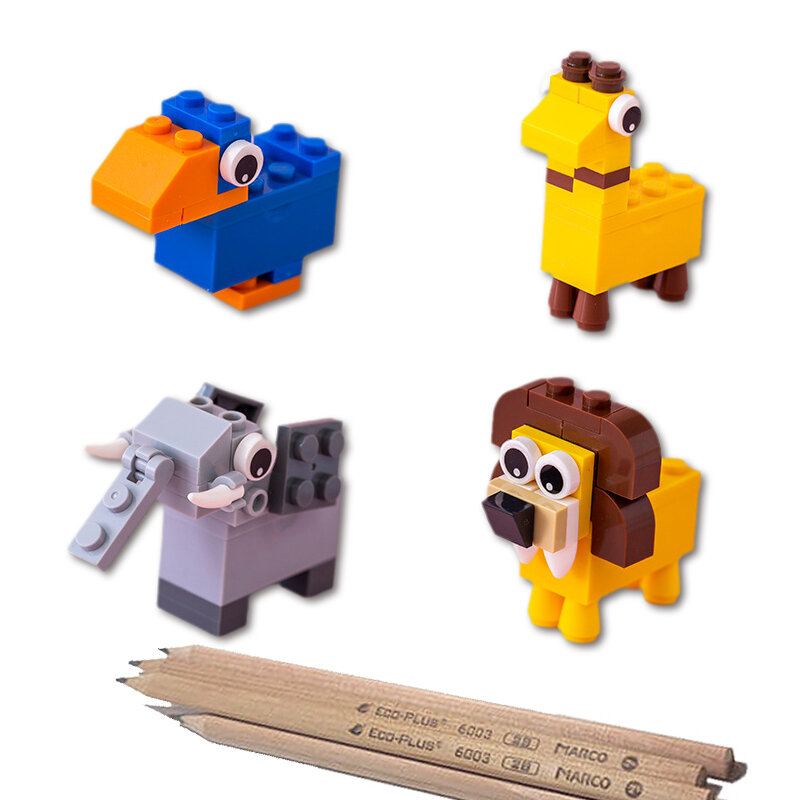 Точилка для карандашей в форме блока, модель животного, нож-Пазл «сделай сам» для карандашей, милый инструмент для заточки карандашей, подар...