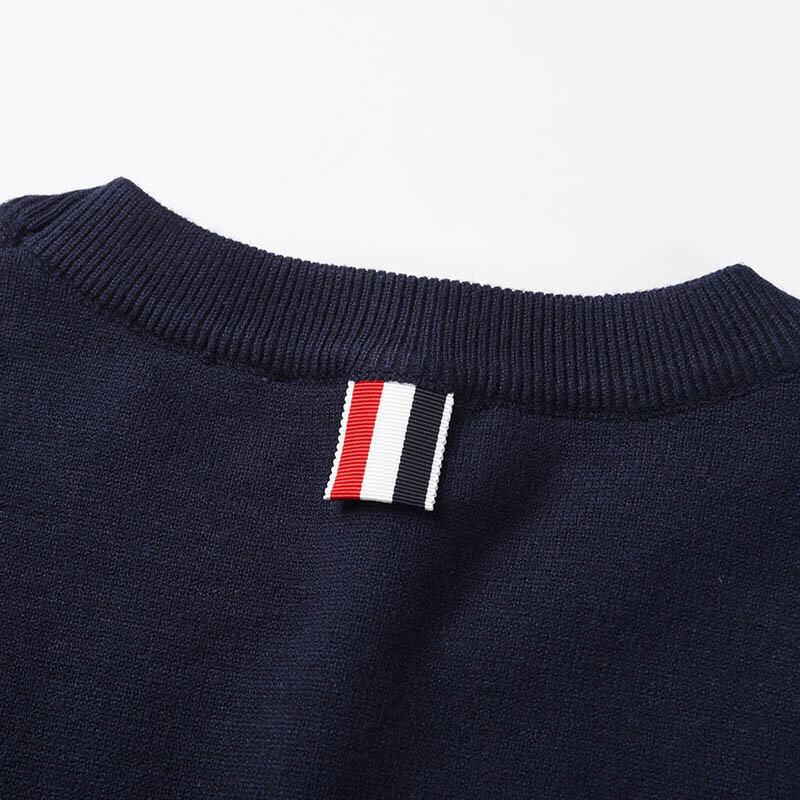 TB THOM męski sweter 2022 jesień zima moda marka odzież męska bawełniane w paski 4-Bar swetry Harajuku swetry z dzianiny
