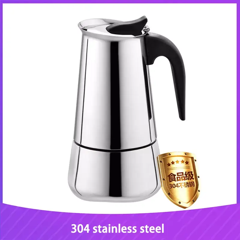 Creative Espresso Coffee pot 304 Stainless Steel Moka Coffee Pot 2cups/4cups/6cups Stovetop Coffee Maker