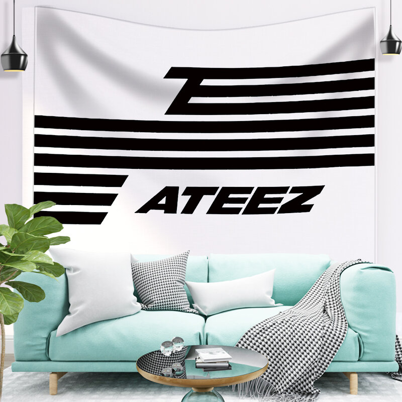 ATEEZ S العلم نسيج الجدار الشنق المفروشات لغرفة المعيشة ديكور غرفة نوم