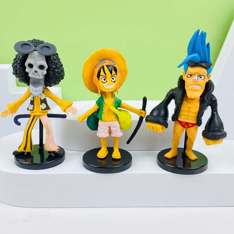 Аниме фигурки Luffy Roronoa, цельная статуя Зоро, кавайные игрушки, ПВХ экшн-фигурки, Коллекционная модель, аниме игрушки, подарок, 6 шт./набор