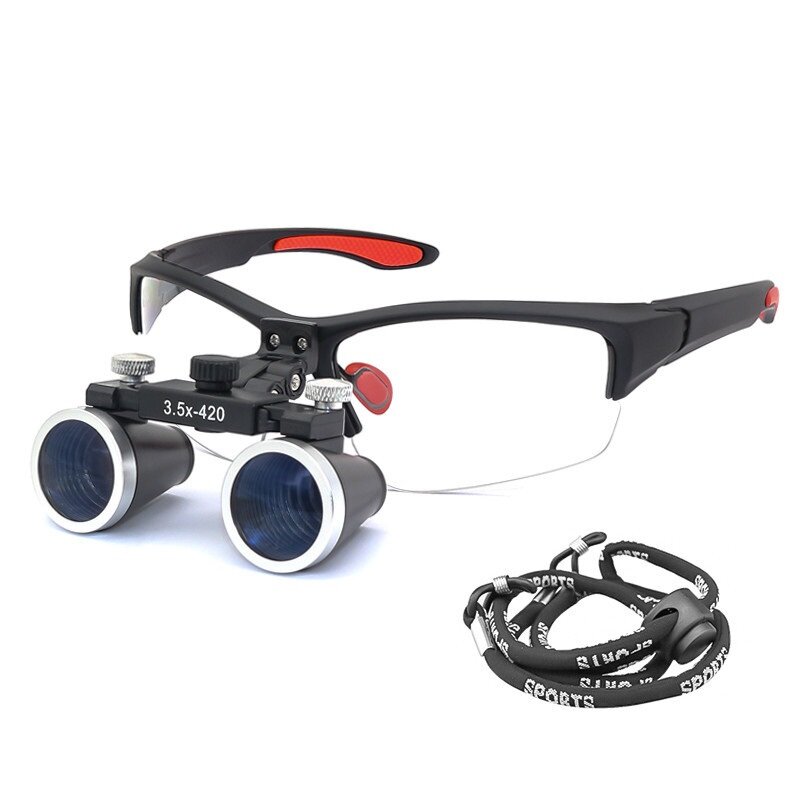 2.5X 3.5X lente d'ingrandimento binoculare lente d'ingrandimento ottica distanza di lavoro 320-420mm occhialini angolo regolabile