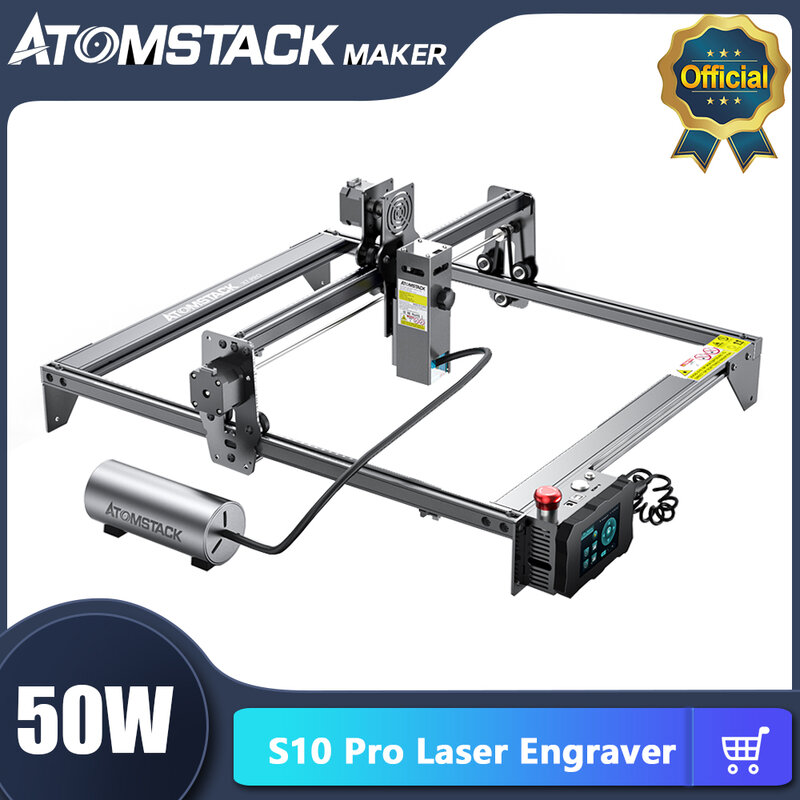 Atomstack s10 pro cnc máquina de corte de gravura a laser com kit de assistência ao ar 410x400mm área de gravação a laser fixo-foco ultra-fino