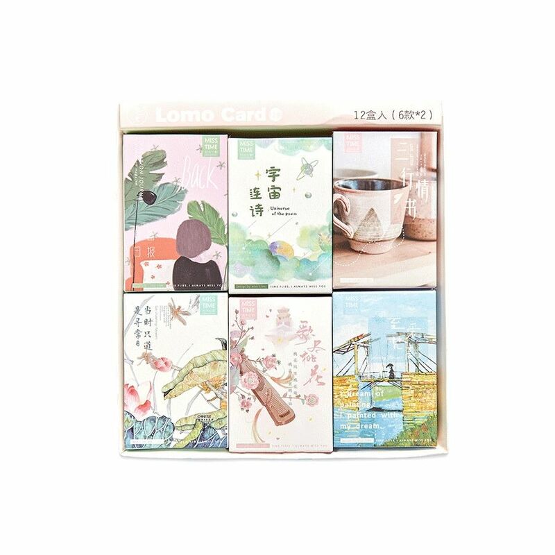28 Sheets/Set Flowers Planet Oil Painting Series Greeting Card Lomo Card Christmas and New Year Gifts