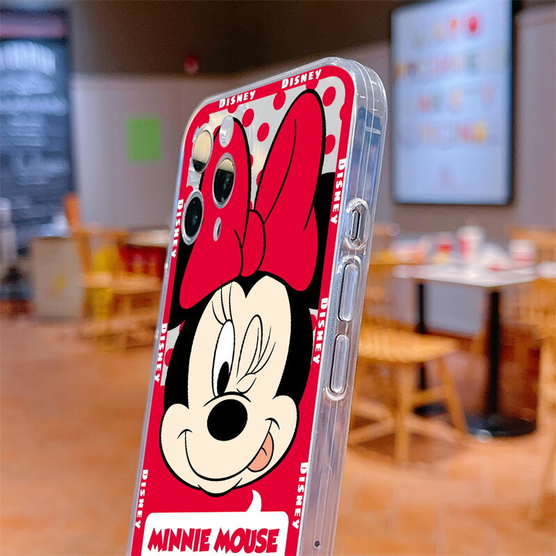 Mickey Mouse Mischievous Spit สำหรับ iPhone 11 12 13 Pro MAX Mini 5 6 7 8 Plus X XS XR สูงสุด SE 2020 Funda Back Coque