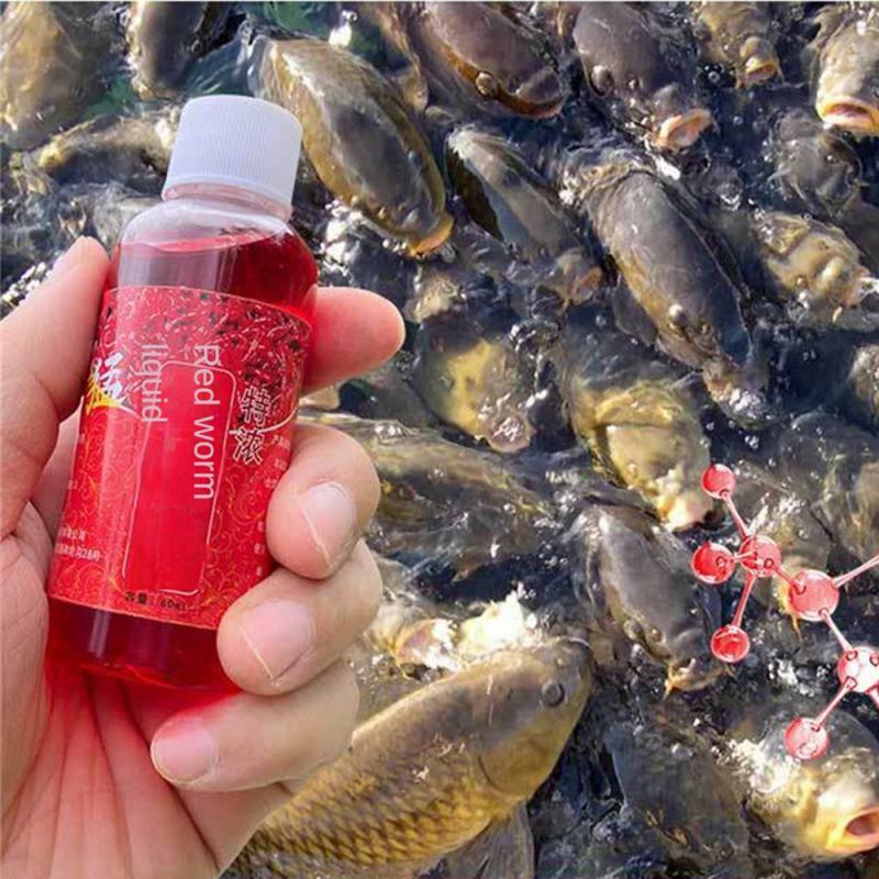 Fish Bait Additive 60ml Concentrated Red Worm Liquid High Concentration FishBait Attractant Tackle Food For Trout Cod Carp Bass