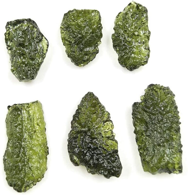 Moldavite Pendant Green Irregular Shape Moldavite Czech Meteorite Raw Rough Crystal Energy Stone for Art Jewelry Making