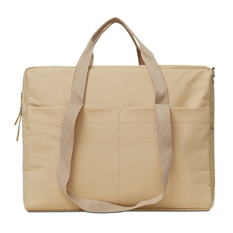 아기 기저귀용 대형 임산부 가방, 100% 코튼 캔버스 보관 가방, 대용량 엄마 여행 짐 가방