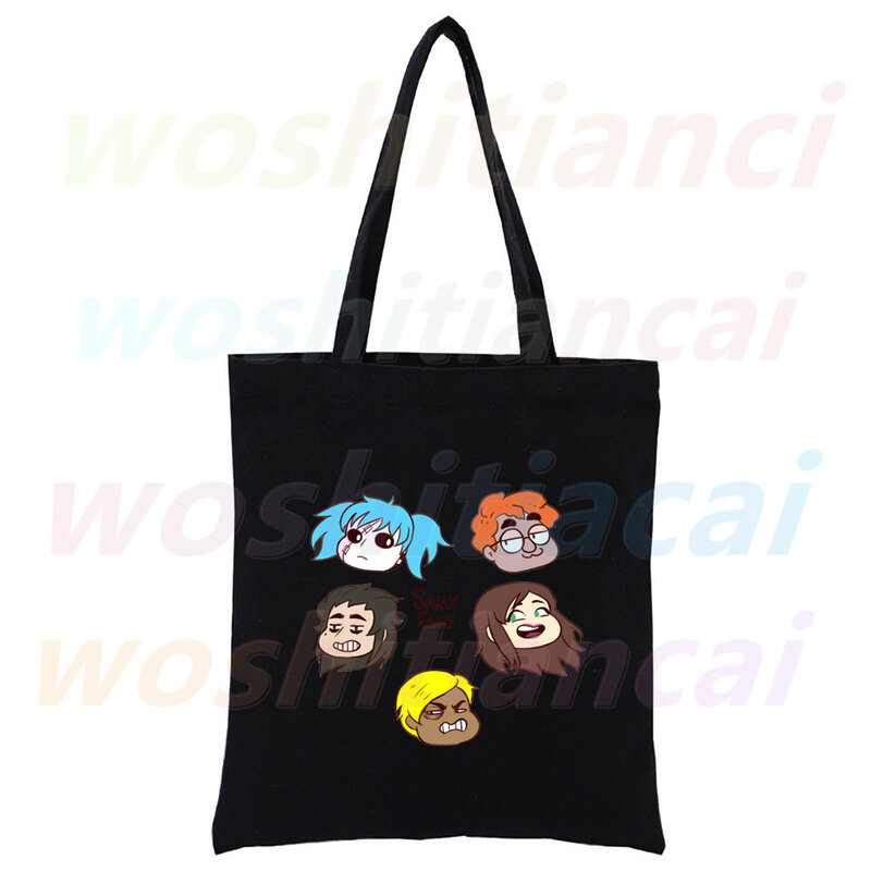 Sally twarz graficzna płócienna torba na zakupy kobieta dziewczyna Tote Eco Shopper torby na ramię, Drop Ship