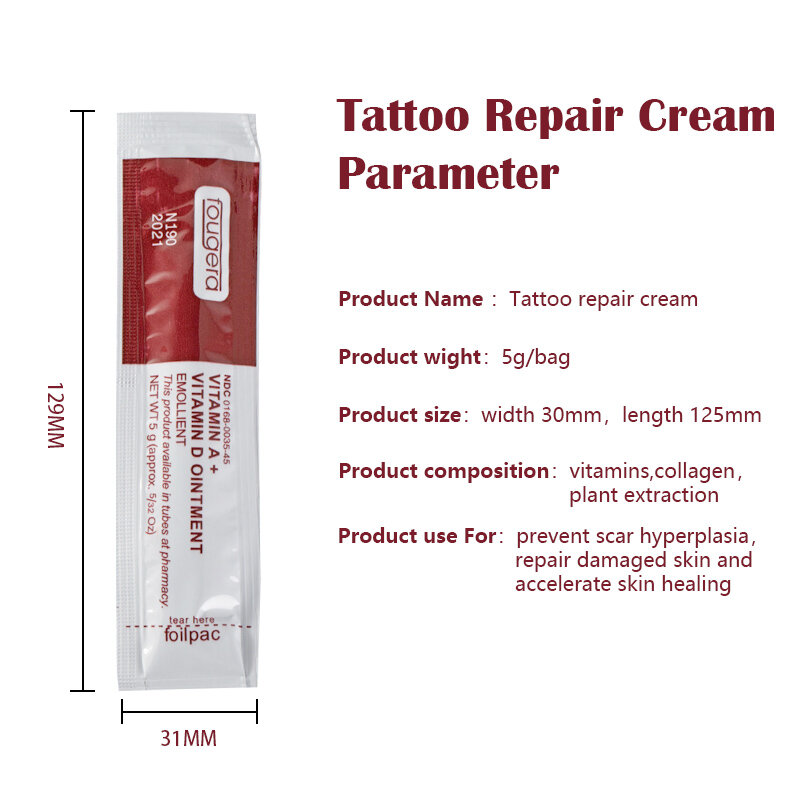 Crema reparadora blanca lechosa para tatuajes, pomada con vitamina D para recuperación de cicatrices, ingredientes naturales puros seguros para reparar eficazmente, 100 unidades