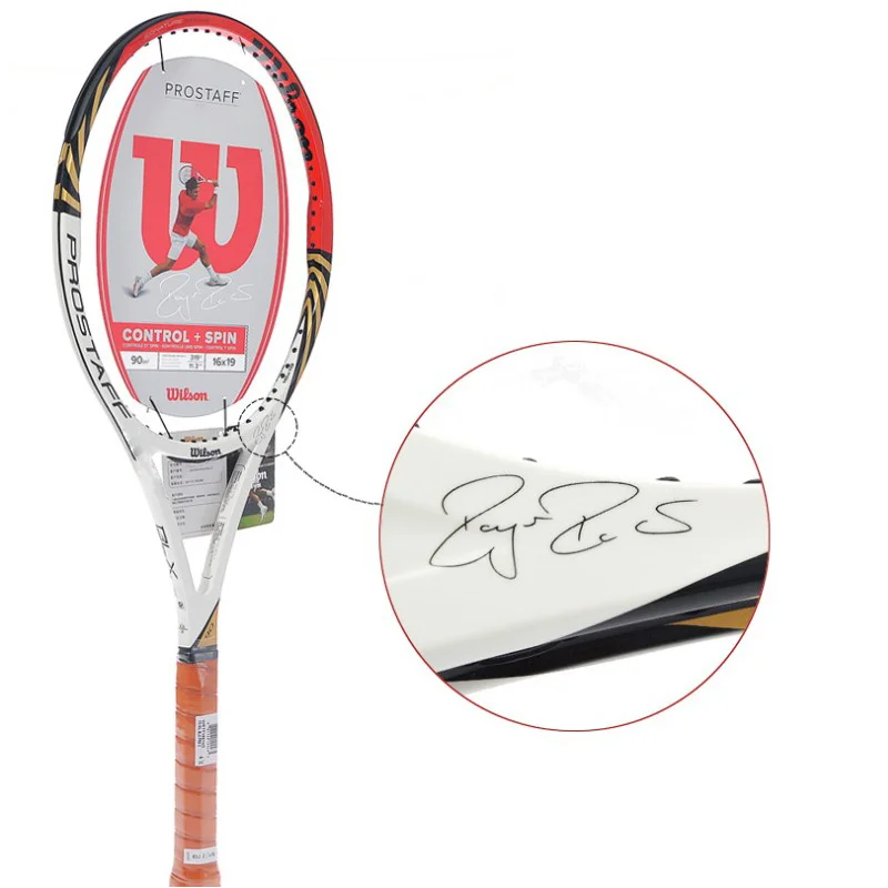 Wilson raquete de tênis profissional raquete de fibra carbono cinta linha prostaff 97 roger federer blx pro starff90