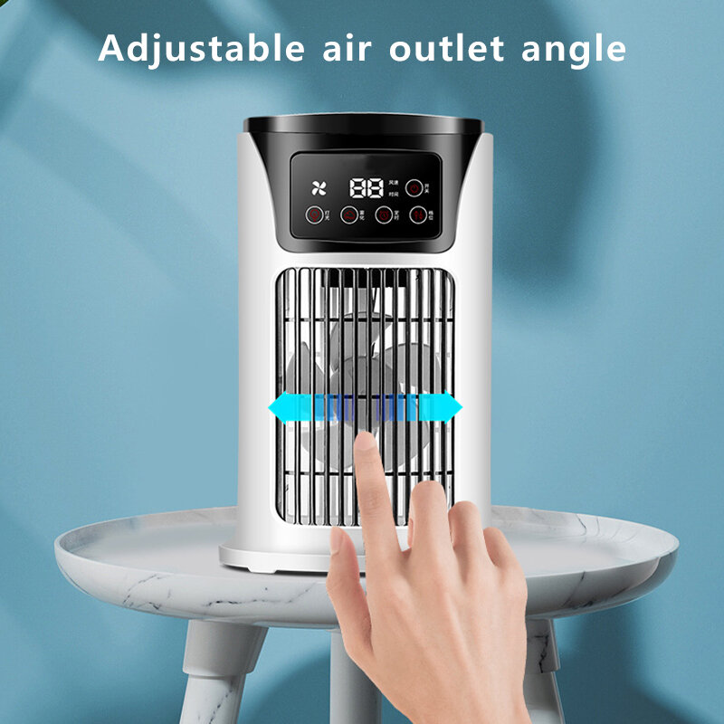 Mini ventilador de aire acondicionado portátil, Enfriador de aire, refrigeración por agua, aire acondicionado para habitación, oficina, aire acondicionado móvil para el hogar
