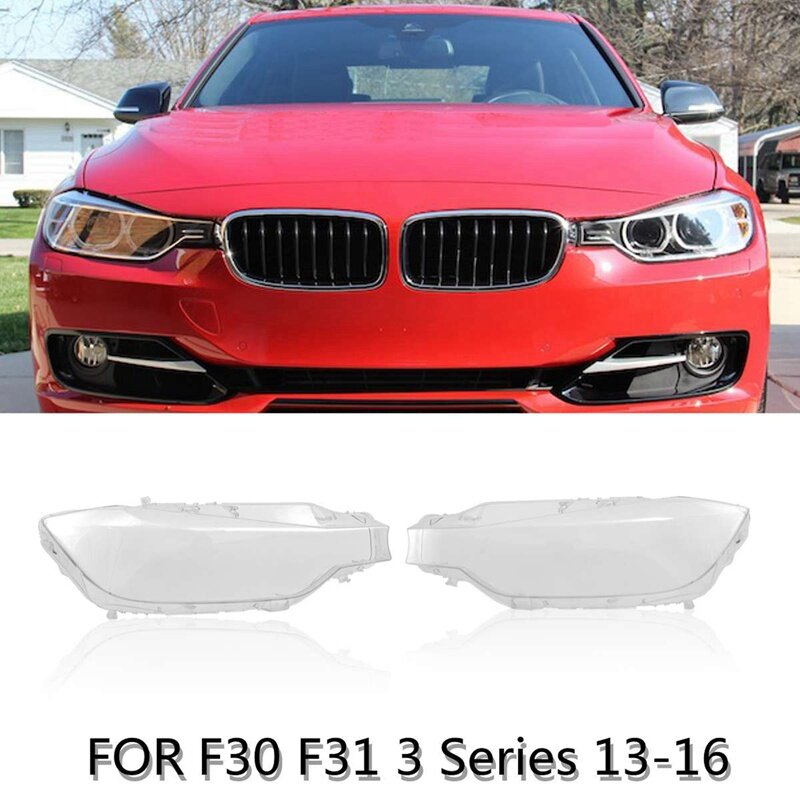 Top 1 sprzedawca-2x reflektor samochodowy szkła soczewki reflektorów powłoki pokrowiec na BMW F30 F31 serii 3 2013 2014 2015 2016 w lewo i Rig
