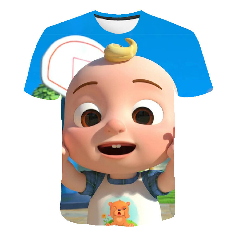 Camiseta de manga corta con estampado 3d para niños y niñas, camisa de jojojo Cocomelonded, bonita, a la moda, novedad de verano, 2023